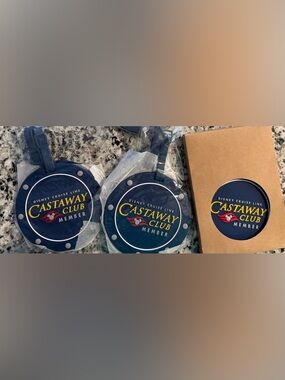 Disney Cruise Line Castaway Club Member Luggage Tags - Navy & Yellow